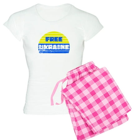 CafePress - Free Ukraine - Women s Short Sleeve Print T-Shirt and Pants Light Cotton Pajama Set