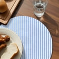 thumbnail image 3 of Blue White Stripe Round 13 Inch Placemats Set of 4, Modern Minimalist Geometric Striped HeatResistant Non Slip Place Mats for Dining Table, Wipeable Braided Kitchen Table Mats for Housewarming, 3 of 9