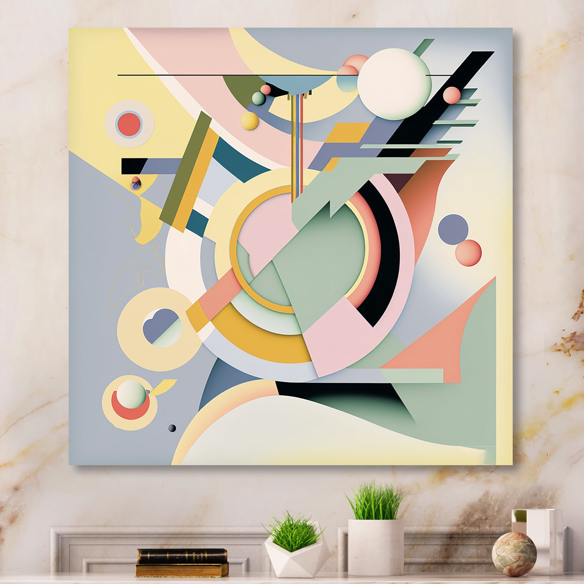 Designart Pastel Art Deco III Canvas Wall Art