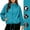 Blue women's zip up jacket a1, variant on Usloyux Women's Solid Color Zip Up Outdoor Hiking Jackets Hooded Windbreaker Coats Lightweight Fall Winter Outerwear, Khaki M