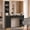 Black+Gold, variant on Advwin Barber Salon Station with Display Shelf, Freestanding Hair Stylist Station with Storage, 3 Drawers, 2 Cabinets, Open Shelves & Tool Holders, Salon Furniture for Beauty Salon & Spa, White+Gold