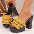 thumbnail image 5 of SBYOJLPB Women's Sandals Fashionable and Versatile Lace Heel High Heels Plus Size Shoes Spring and Summer Trendy Comfortable Sandals, 5 of 9