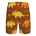 thumbnail image 6 of Kll Dinosaurs And Leaves Men'S Casual Summer Beach Shorts Hawaiian Shorts With Pockets-X-Large, 6 of 9