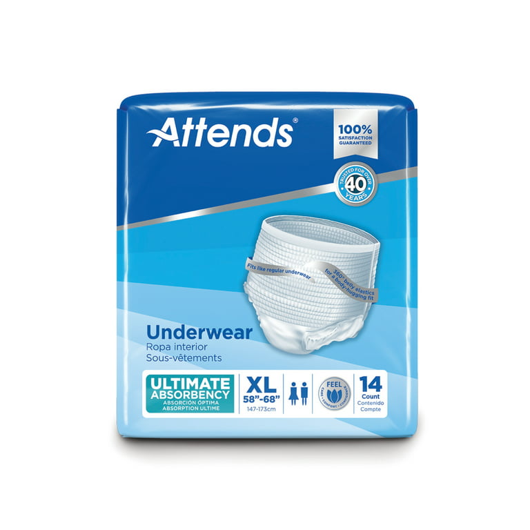 Attends Disposable Underwear Pull On with Tear Away Seams X-Large, APP0740,  Heavy, 14 Ct