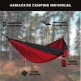 thumbnail image 2 of Hamaca Portátil The Finix Roja 275 x 109 cm de Nailon Resistente con Correas y Bolsa para Camping, 2 of 6