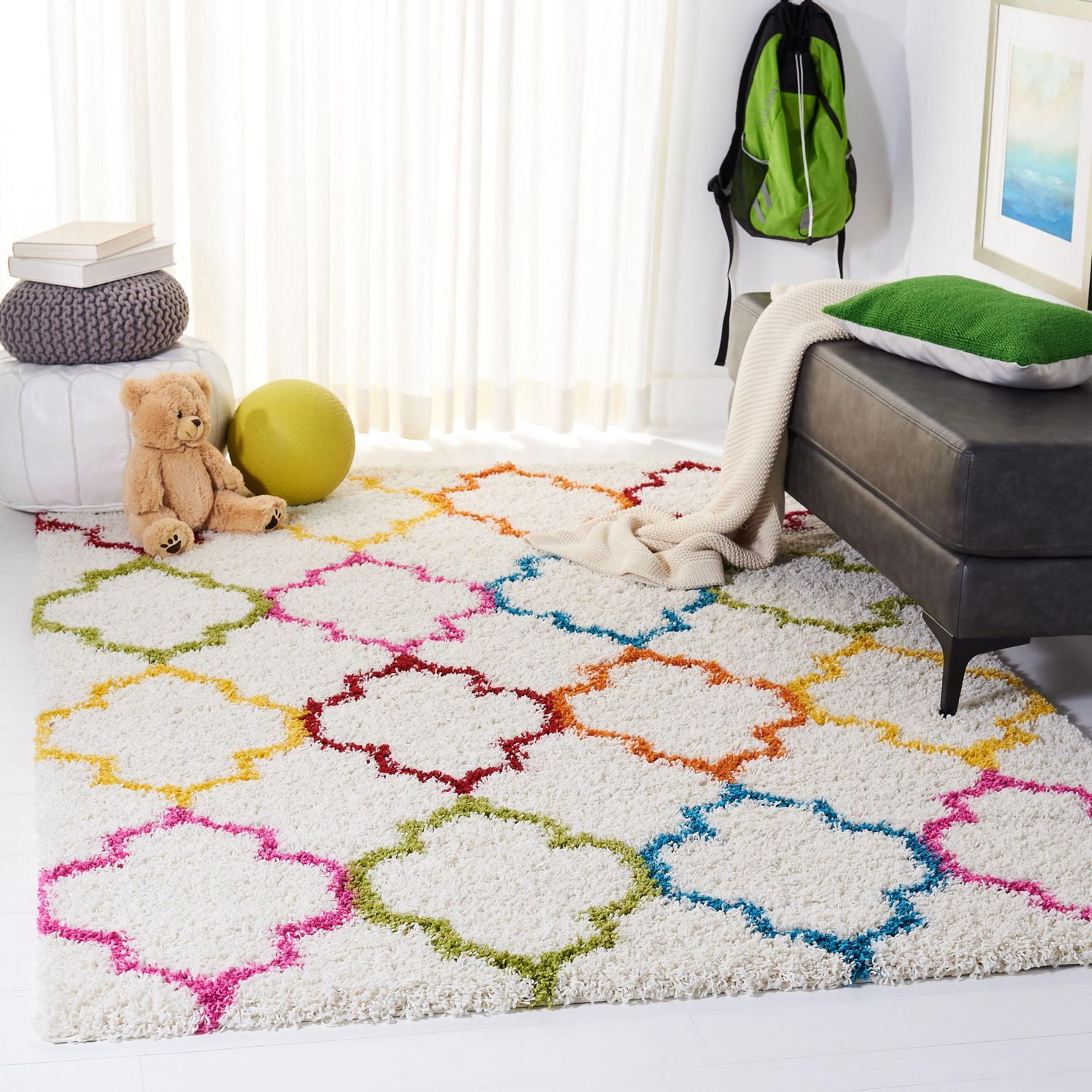 Safavieh Shag Kids Yadira Geometric Quatrefoil Area Rug