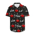 thumbnail image 3 of BiZtdJrK Lightening Sales Big And Tall Shirts for Men, Fashion Love Heart Graphic Print Tshirts Dressy Short Sleeve Button Up Holiday Beach Blouse Multicolor 4XL, 3 of 6