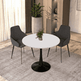 thumbnail image 2 of LeisureMod Round Dining Table Modern 31" MDF Wood Tabletop with Steel Pedestal Base for Kitchen and Living Room Bristol Series in White, 2 of 7