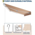 thumbnail image 4 of 12'x10' Retractable Patio Awning, Waterproof Sun Shade with Manual Crank Handle, Aluminum Frame & 280g/㎡ Polyester Fabric for Deck, Porch & Balcony, 4 of 7