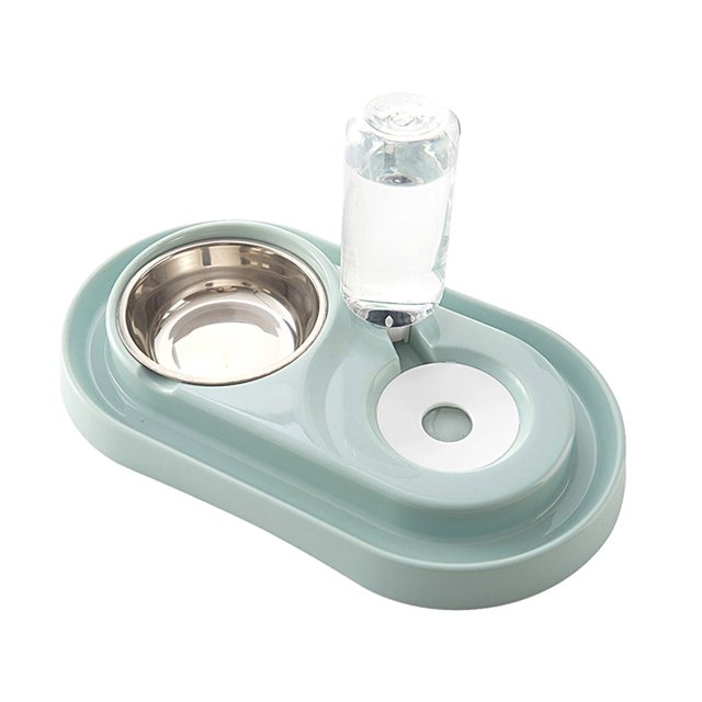 Youkk Large Capacity Cat Automatic Feeding Bowl Made With Plastic Multifunctional Cat Food Bowl Easy green 1Set