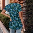 thumbnail image 5 of Lime Green Crewneck Spandex T Shirts for Ladies Fall Summer Short Sleeve Floral Graphic Loose Fit Casual Pleated Plain Tops T shirt Juniors 2025 Clothing Y2K XL, 5 of 7