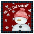thumbnail image 3 of Allen, Kimberly 15x15 Black Modern Framed Museum Art Print Titled - Joy to The World Snowman, 3 of 5