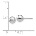 thumbnail image 2 of 14k White Gold Polished 6mm Ball Post Earrings - .3 Grams - Measures 6x6mm, 2 of 2