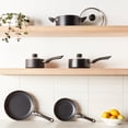thumbnail image 3 of walmart Basics Durable Non-Stick Cookware Set, Pots and Pans, 8-Piece, Black, 3 of 4