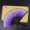 thumbnail image 4 of KER Handheld Paper Fans Set Folding Fan For Room Living Room Dancing Decoration Polyester Fabric Wooden Craft, 4 of 5