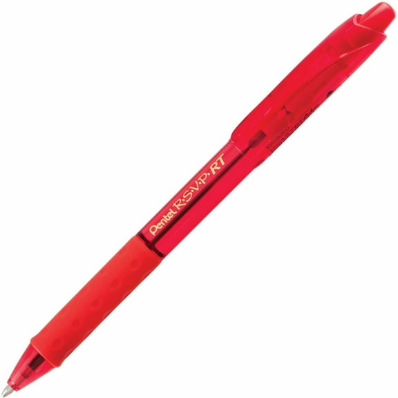 Pentel R.S.V.P. RT Colours Retractable Ballpoint Pen, (1.0mm), Red Barrel, Red Ink