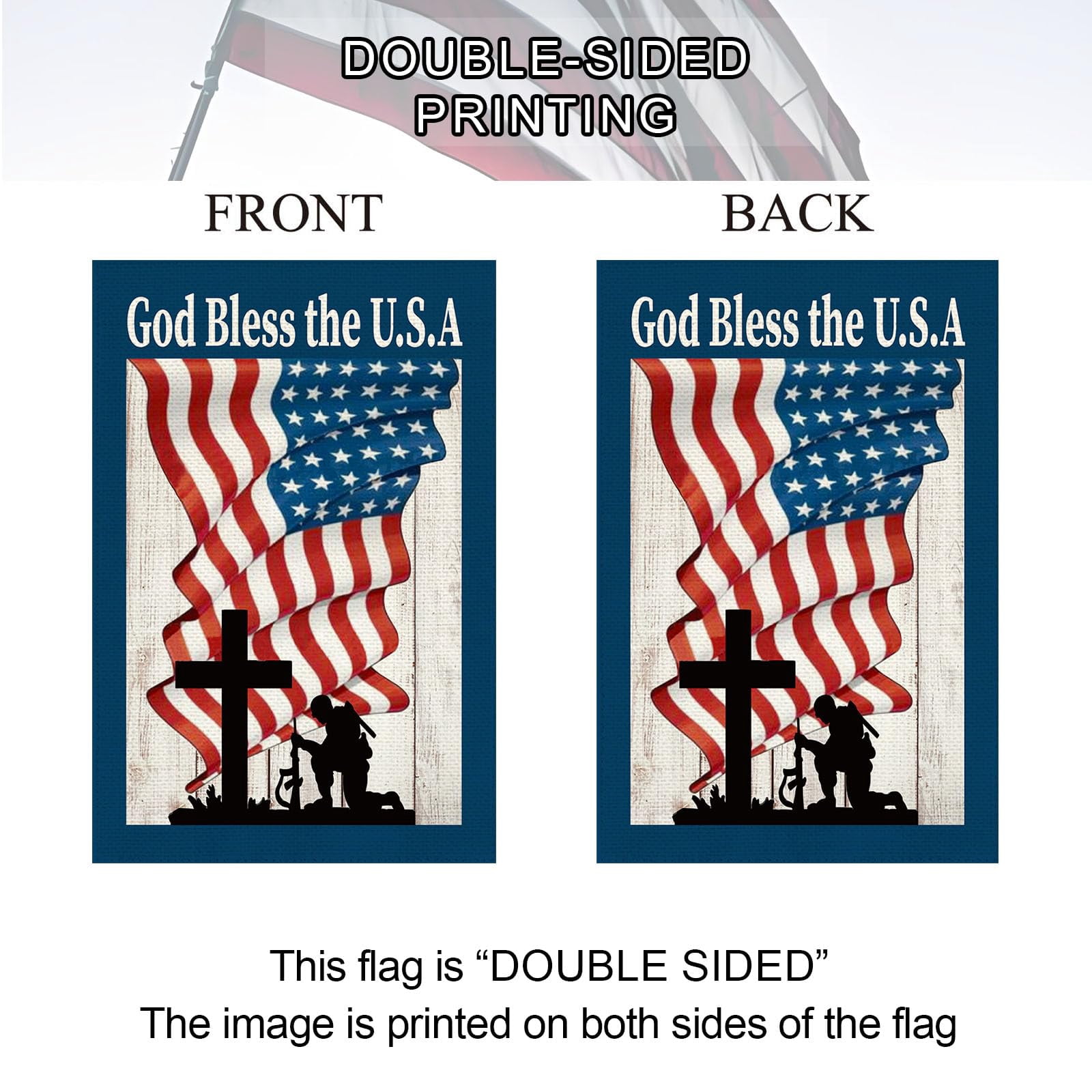4th of July Patriotic House Flag God Bless America Memorial Day Double Sided Garden Flag Independence Day Large House Yard Flag Outdoor Outside Holiday Decoration 28 X 40 Inch