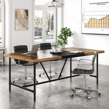 6FT Conference Table, Meeting Table Conference Room Tables, Home Office, Brown