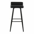 thumbnail image 3 of Ale Contemporary Fixed-Height Bar Stool In Black Steel And Grey Faux Leather - Set Of 2, 3 of 10