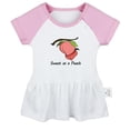 thumbnail image 2 of iDzn Sweet as a Peach Novelty Dresses For Baby, Newborn Babies Skirts, Infant Princess Dress, 0-24M Kids Graphic Clothes (Pink Raglan Dresses, 12-18 Months), 2 of 5