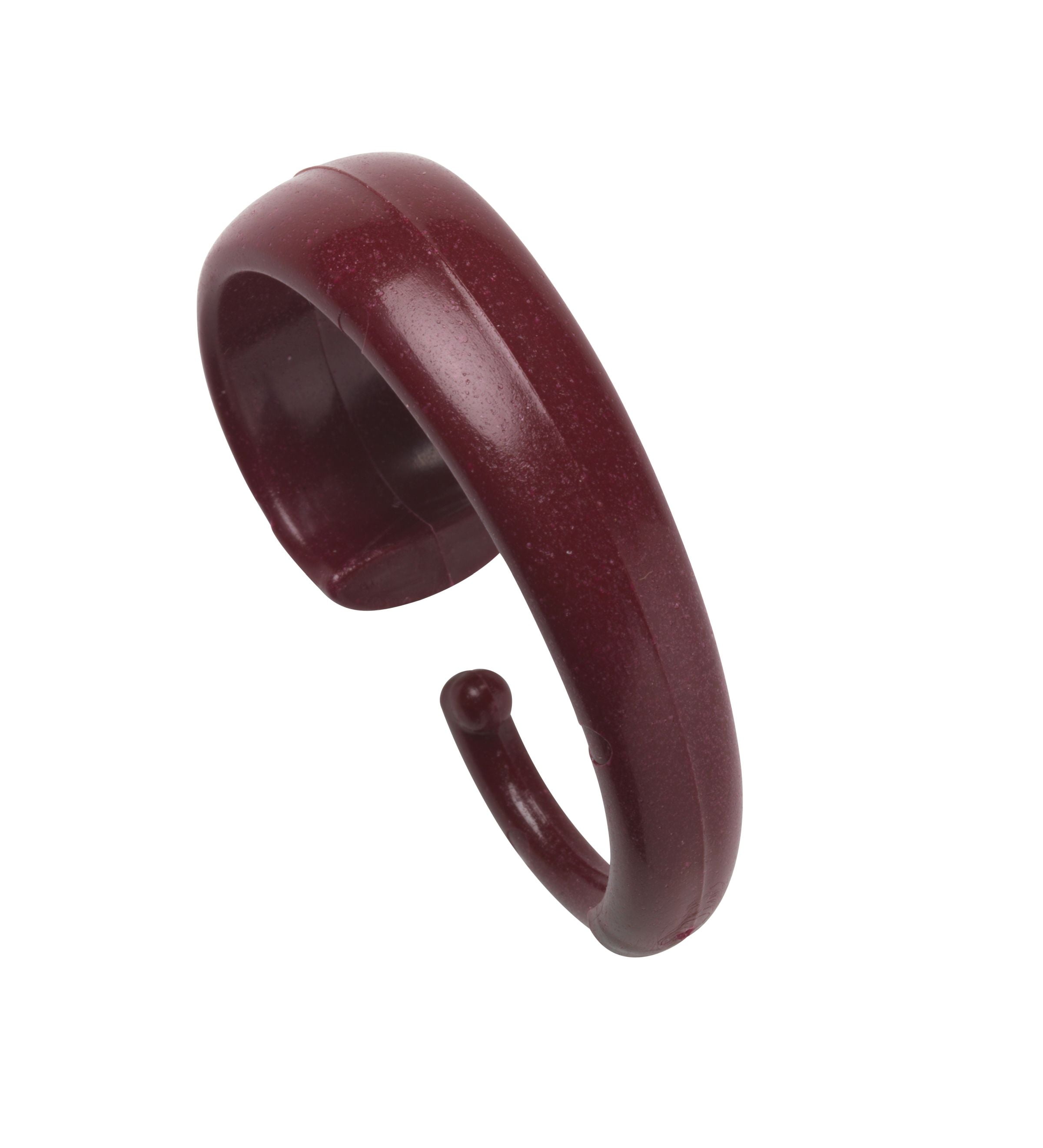 Live Life Hang Ease Set of 12 'C' Type Plastic Shower Curtain Hooks - Burgundy