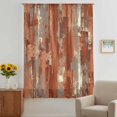 thumbnail image 2 of Orange Abstract Sheer Curtains 45" Long, Vintage Geometric Gradient Oil Painting Modern Light Filering Curtains, Breathable Simi Curtain Privacy Drapes for Kitchen Bathroom Small Window Treatment, 2 of 9
