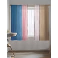 thumbnail image 5 of Blue Pink Sheer Curtains 72 Inch Long 2 Panels, Brown Gradient Wood Grain Farmhouse Retro Striped Light Filtering Rod Pocket Semi Sheer Curtains, Sheer Voile Drapes for Living Room Bedroom, 52"x72", 5 of 5