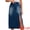 Dark Blue, variant on Women's Midi Denim Skirt Side Split Rhinestone Jean Skirts X-Large Gray Blue