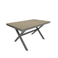 thumbnail image 3 of Mondawe Patio Dining Table 59" Brwon Rectangular Plastic Wood Outdoor Side Table w/ Imitation Wood Grain Pattern, 3 of 7