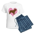 thumbnail image 5 of CafePress - French Bulldog & Heart Women's Light Pajamas - Women's Short Sleeve Print T-Shirt and Pants Light Cotton Pajama Set, 5 of 7