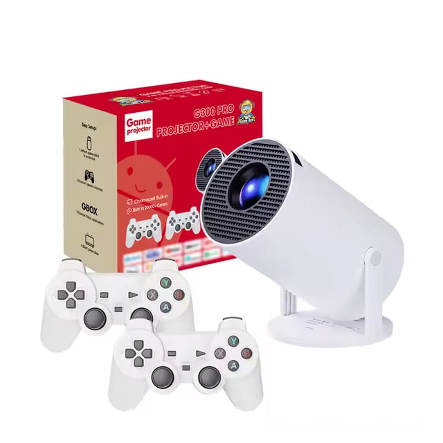 Miniproyector Dorado con WIFI6 y Bluetooth, Compatible con 4K 1080P, Proyector Portátil con Corrección t Blanco