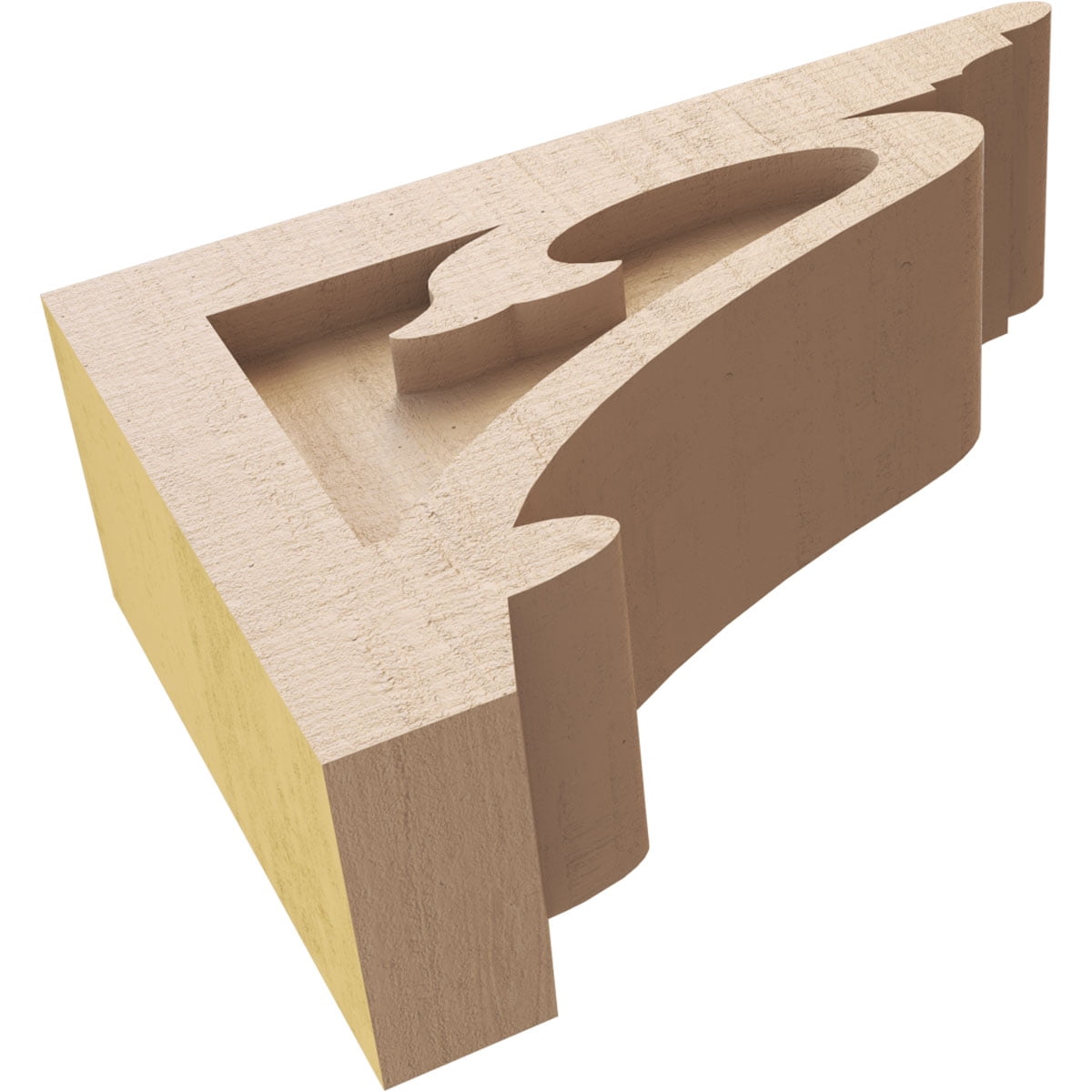 3"W x 9"D x 6"H Classic Mayflower Rough Cedar Woodgrain TimberThane Corbel, Primed Tan