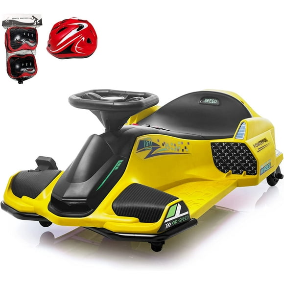 Voltz Toys Tonightdrift 24V Go-Kart Brushless pour Enfants - Dériveur de Course en Plein Air Haute Performance avec Lecteur MP3, Bluetooth et Papillon de Vitesse Variable pour Garçons et Filles