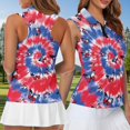 thumbnail image 5 of Aplkyhs Patriotic Tie Dye Matching Golf Shirts for Couple Funny Men Women Matching Couple Golf Shirts 4-Way Stretch Athletic Sleeveless Shirts Breathable Fabric Washable, 5 of 6
