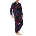 thumbnail image 2 of Salouo Sea Turtle Print Button-Front Long Sleeve Pajama Set for Men, Soft 2Pjs Men's Long Sleeve Sleepwear-Large, 2 of 7