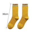 thumbnail image 2 of harmtty Women Colorful Striped Socks Soft Breathable Women Socks 1 Pair Women Fall Winter Socks Solid Color Mid-tube Thick Warm No Odor Elastic Anti-slip Orange Yellow, 2 of 8