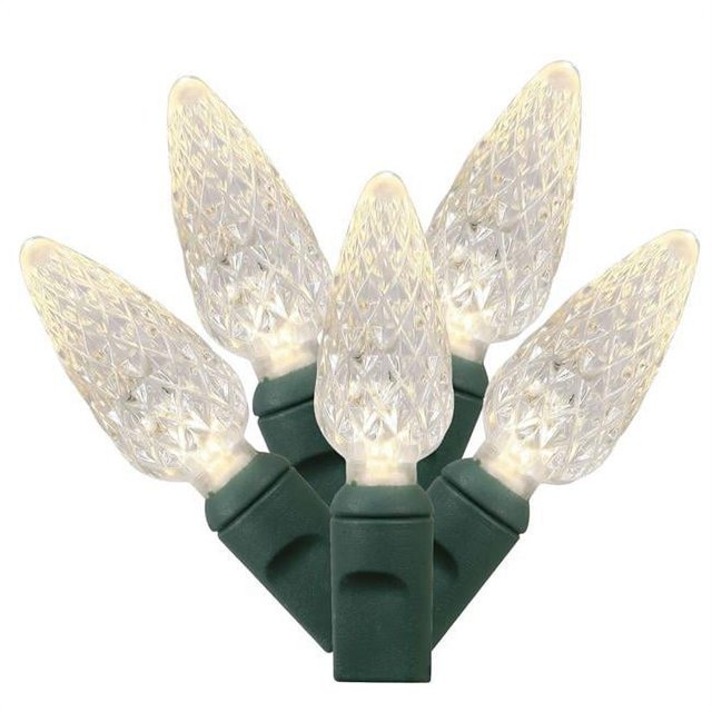 X4G8101PBG Vickerman Guirlande Lumineuse LED Verte avec Espacement de 4 Pouces, 34 Pieds de Long, Blanc Chaud