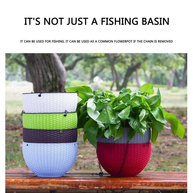 Round Resin Chain Basket Hanging Planter Rattan Flower Pot Self-watering Art Planter Plastic Resin Planting Tool Garden Supplies Round Resin Chain Basket Hanging Planter Rattan Flower Pot Self-watering Art Planter Plastic Resin Planting Tool Garden Supplies