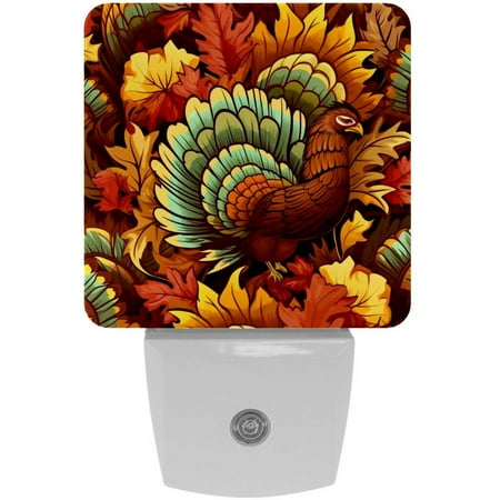 

Thanksgiving turkey leaves LED Square Night Lights - Energy Efficient and Stylish Bedroom Lighting Solution