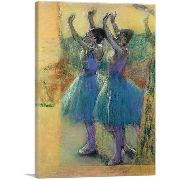 ARTCANVAS The Blue Dancers Canvas Art Print by Edgar Degas - Size: 18" x 12" (1.50" Deep)