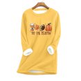 thumbnail image 2 of HKEJIAOI T-shirts de Tunique de Femmes Col Rond Graphique Poids Moyen Long Sleeve Top, 2 of 3