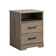 thumbnail image 6 of Prepac Rustic Ridge Farmhouse Nightstand Bedside Table, Brown Nightstand for Bedroom, End Table with 2 Drawers and Open Shelf 16.25"D x 18.75"W x 24.5"H, DDNR-1602-1, 6 of 12