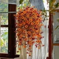 thumbnail image 2 of LKXGBMY Hanging Fall Artificial Fake Mums Flowers Plants Basket for Outdoor Decoration,Faux Silk Daisy Planters UV Resistant for Home Porch Patio Balcony Yard Autumn Decor(Dark Red with Orange), 2 of 7