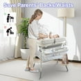thumbnail image 6 of 2-in-1 Baby Changing Table with Bathtub, Akaber Newborn Foldable Portable Diaper Station, Adjustable Height with Wheels, Waterproof Pad, Storage Rack, 6 of 8