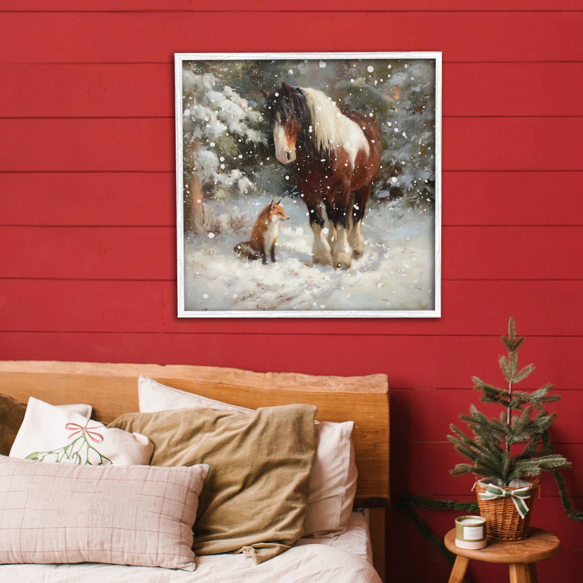 Stupell Industries The Horse & The Fox White Framed Giclee Art, design by Tina LeCour