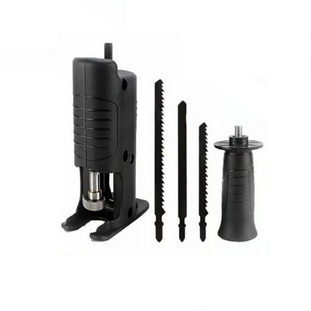 Hiroekza Portable Jigsaw, Cordless Electric Jig Saw Tool Kit - Electric Drill Reciprocating Saw Adapter - Electric Jig Saw for Wood and Metal Cutting Black