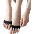 thumbnail image 2 of 3 Pairs Women's Open Toe Slide Sandal Liner Socks Non Slip Toe Cover No Show Half Socks with Sponge Cushion, 2 of 6