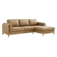 thumbnail image 2 of Modway Roscoe Right-Facing Vegan Leather Sectional Sofa with Chaise in Brown, 2 of 7