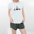 thumbnail image 2 of NAMTYQX Womens T Shirts Loose Fit Short Sleeve Plus Size Breathable Mit Print Simple Loose Crew Neck Print Light Ladies Tops and Blouses White Size 2XL, 2 of 5