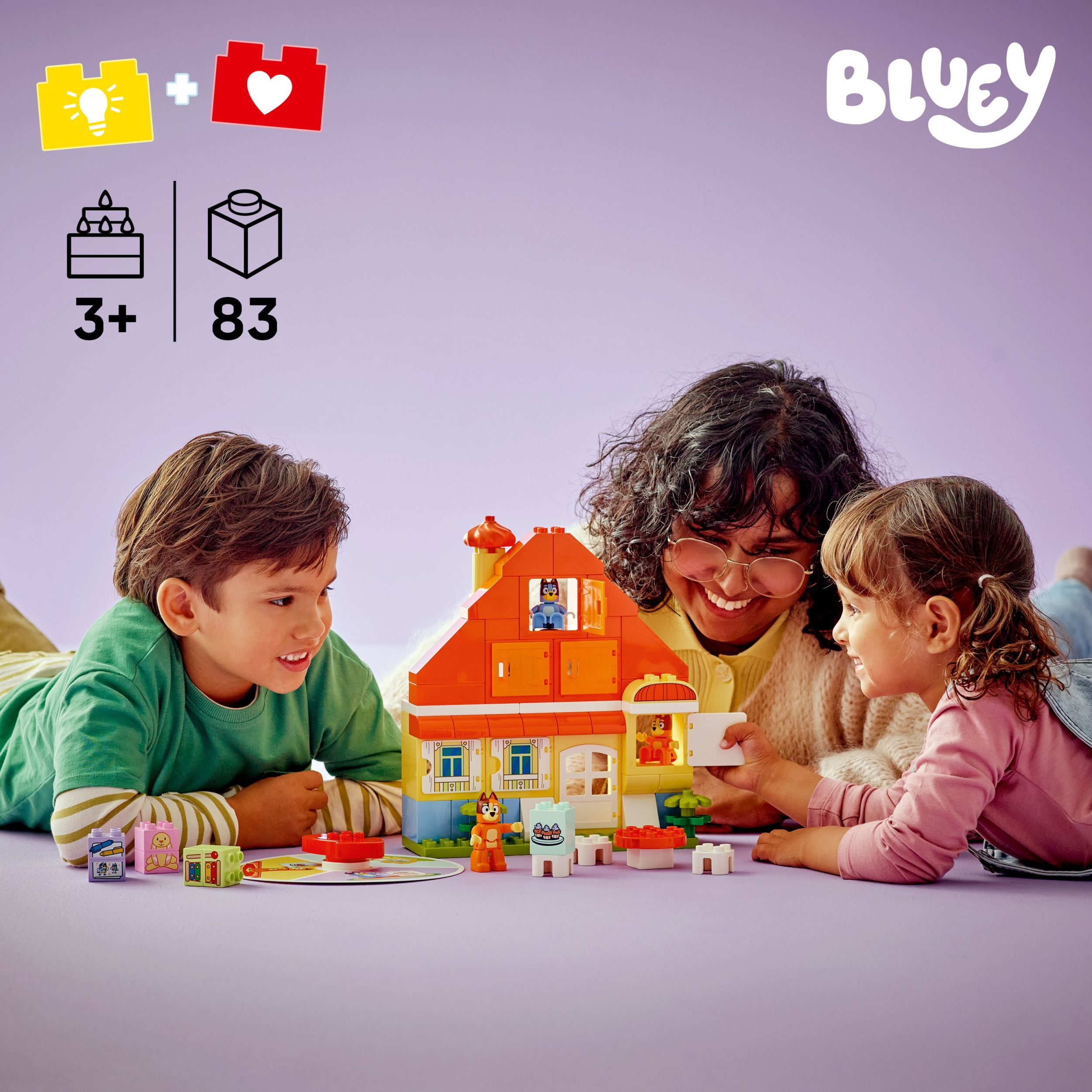 LEGO DUPLO Bluey: Bluey’s Family House with Memory Game - Toddler Toy For Kids Ages 3+ - Memory Game Playset Includes Bluey Figure - Preschool Toy Gift Idea for 3 Year Old Girls and Boys - 10459